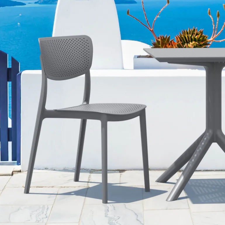 Lucy Chaise de jardin en polypropylène micro perforé