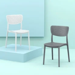Lucy Chaise moderne en polypropylène micro perforé