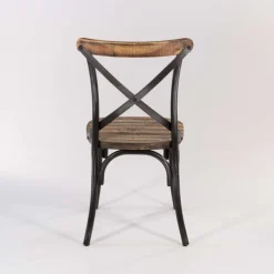 MadieChaise bistrot vintage en bois et métal noir patiné