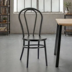 MadinaChaise bistrot vintage en métal noir