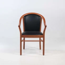 Manuela Fauteuil bridge en bois avec assise et dossier rembourrés