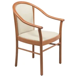 Manuela Fauteuil bridge en bois avec assise et dossier rembourrés