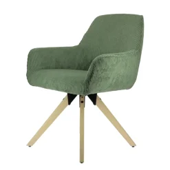 Marius Fauteuil cocooning pivotant en tissu avec pieds bois