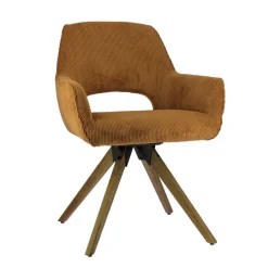 Marius Fauteuil cocooning en tissu avec pieds bois massif