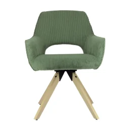 Marius Fauteuil cocooning en tissu avec pieds bois massif
