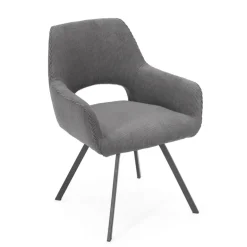 Marius Fauteuil cosy en tissu avec pieds en métal