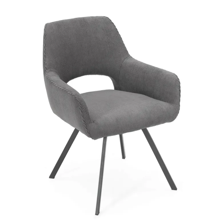 Marius Fauteuil cosy en tissu avec pieds en métal