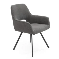 Marius Fauteuil cosy en tissu avec pieds en métal