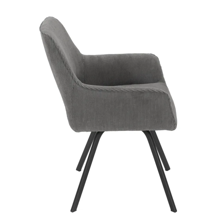 Marius Fauteuil cosy en tissu avec pieds en métal