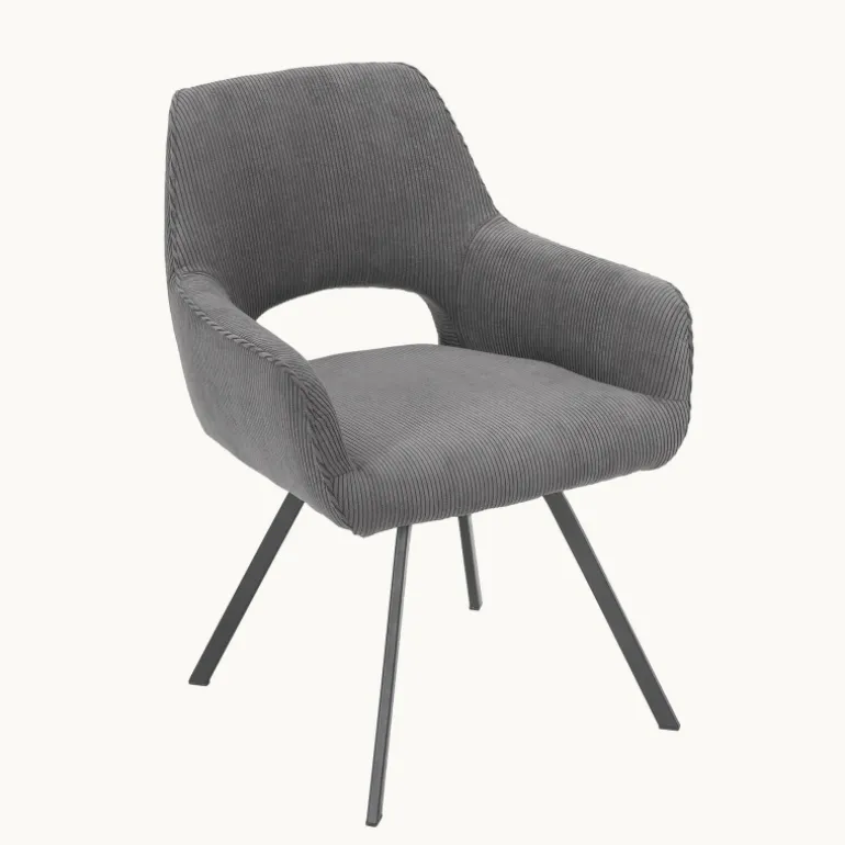 Marius Fauteuil cosy en tissu avec pieds en métal