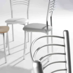 Marta Chaise de cuisine en métal avec assise rembourrée