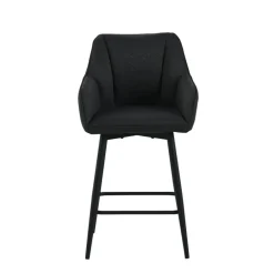 MartinTabouret snack pivotant avec accoudoirs en tissu recyclé et pieds en métal