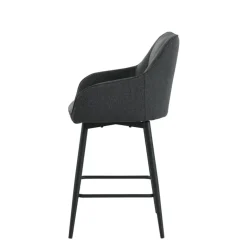 MartinTabouret snack pivotant avec accoudoirs en tissu recyclé et pieds en métal