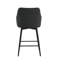 MartinTabouret snack pivotant avec accoudoirs en tissu recyclé et pieds en métal