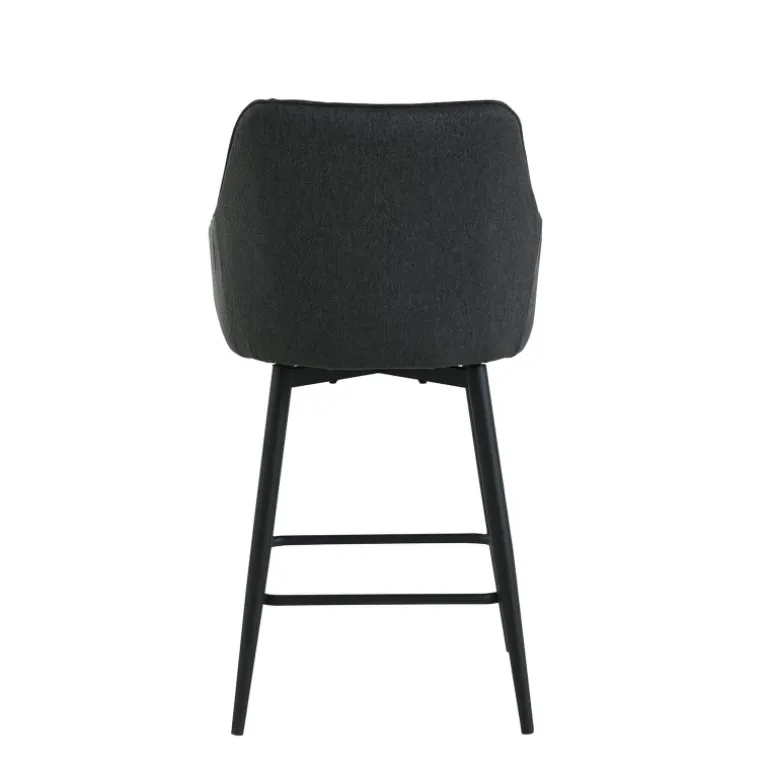 MartinTabouret snack pivotant avec accoudoirs en tissu recyclé et pieds en métal