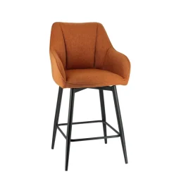 MartinTabouret snack pivotant avec accoudoirs en tissu recyclé et pieds en métal