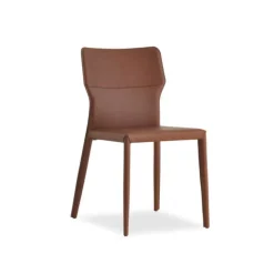 Maryl Chaise gainée contemporaine en croûte de cuir