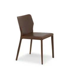 Maryl Chaise gainée contemporaine en croûte de cuir