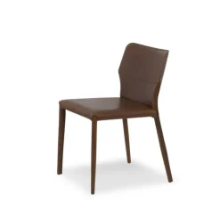 Maryl Chaise gainée contemporaine en croûte de cuir