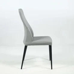 Mathilde Chaise de séjour moderne italienne en synthétique et pieds en métal
