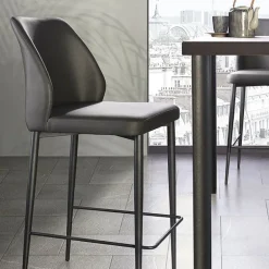 Mathilde Tabouret snack moderne rembourré pieds en métal