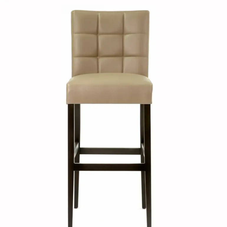 Matias 2 Tabouret de bar matelassé en bois et synthétique