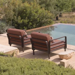 Maximo Fauteuil de jardin relax modulable avec accoudoirs