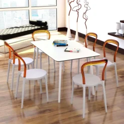 Maya Table de cuisine rectangulaire en stratifié