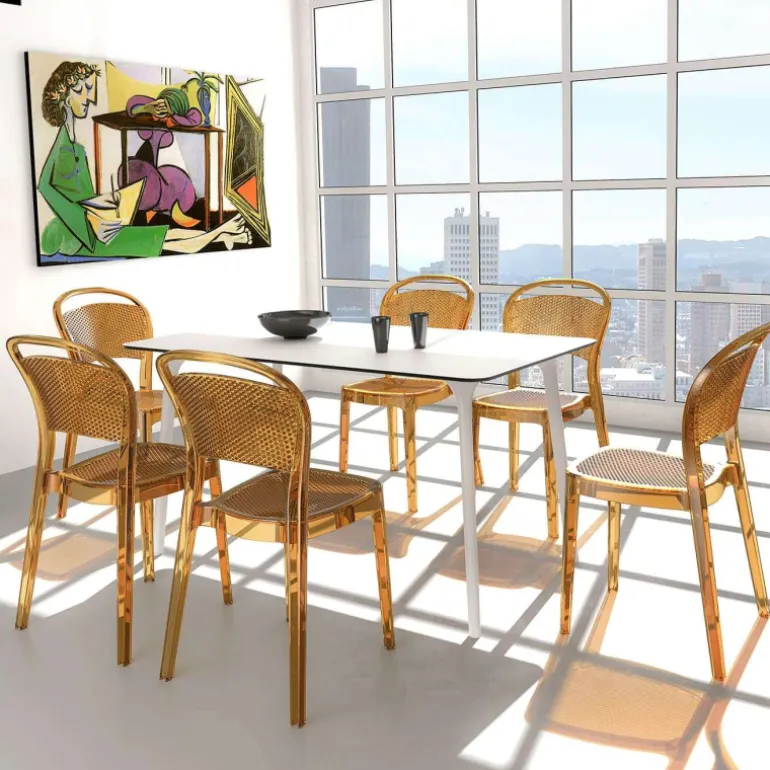 Maya Table de cuisine rectangulaire en stratifié