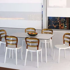 Maya Table de cuisine rectangulaire en stratifié