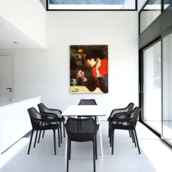 Maya Table de cuisine rectangulaire en stratifié