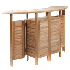 MenhirBar de jardin avec rangement pliable en teck massif