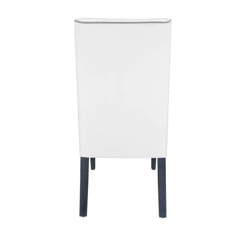 Mila Chaise en tissu rembourrée avec boutons sur le dossier pieds bois