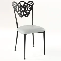 Milos Chaise provençale en métal assise synthétique rembourrée