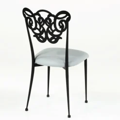 Milos Chaise provençale en métal assise synthétique rembourrée