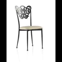 Milos Chaise provençale en métal assise synthétique rembourrée