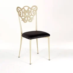 Milos Chaise provençale en métal assise synthétique rembourrée