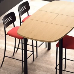 Miro Tabouret snack de cuisine en simili rembourré avec dossier strié en métal