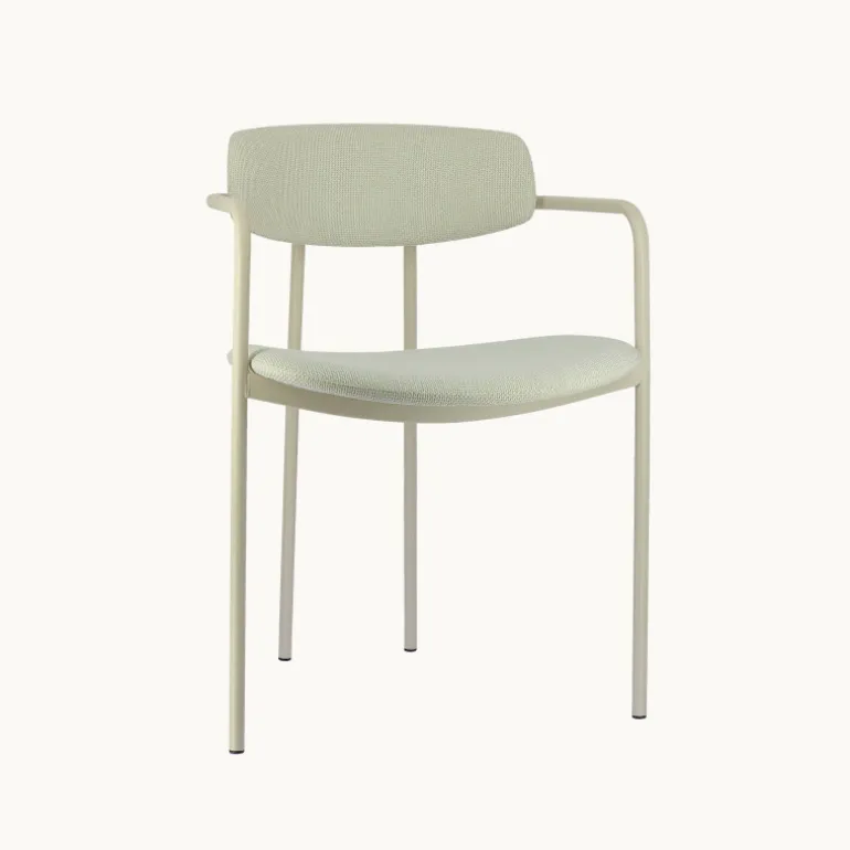 Mirror Chaise moderne en tissu avec accoudoirs et pieds en métal