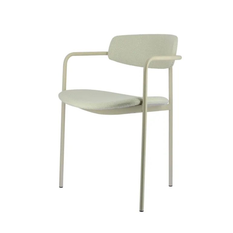 Mirror Chaise moderne en tissu avec accoudoirs et pieds en métal