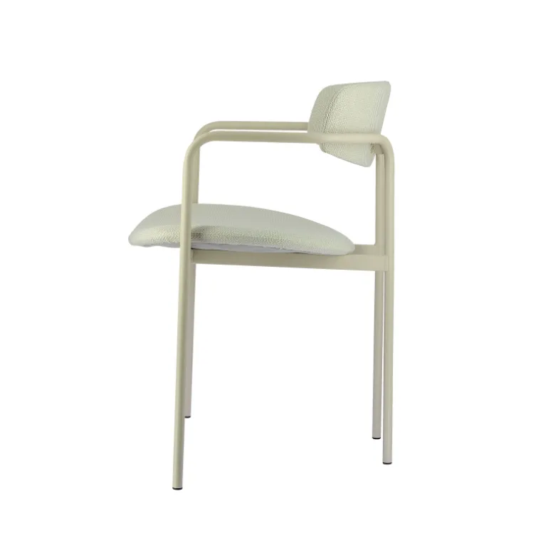 Mirror Chaise moderne en tissu avec accoudoirs et pieds en métal