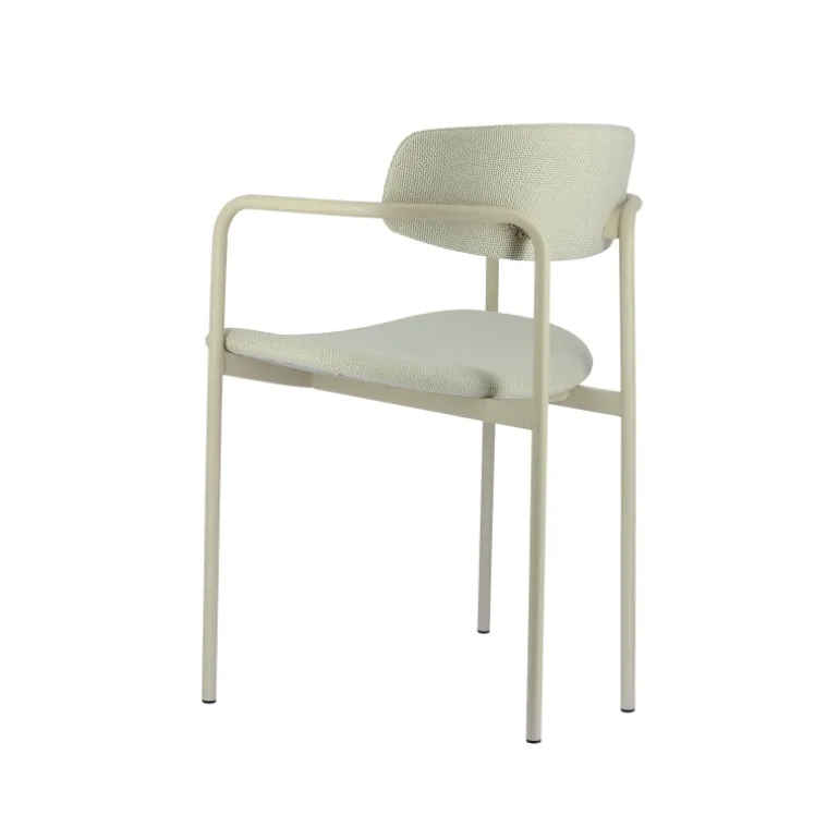 Mirror Chaise moderne en tissu avec accoudoirs et pieds en métal