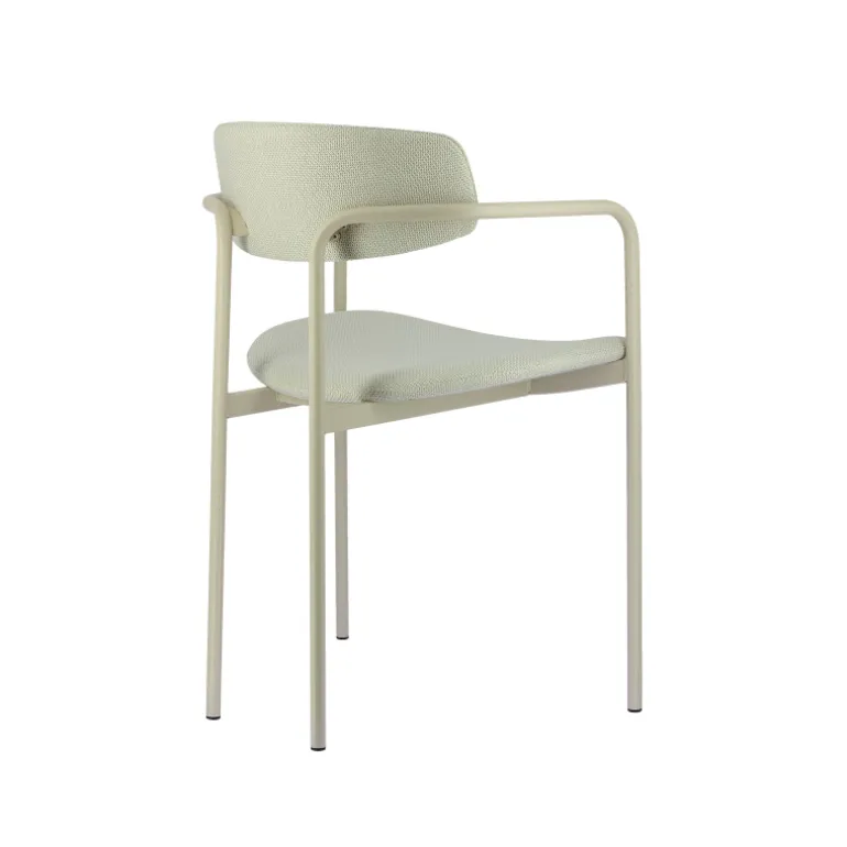 Mirror Chaise moderne en tissu avec accoudoirs et pieds en métal