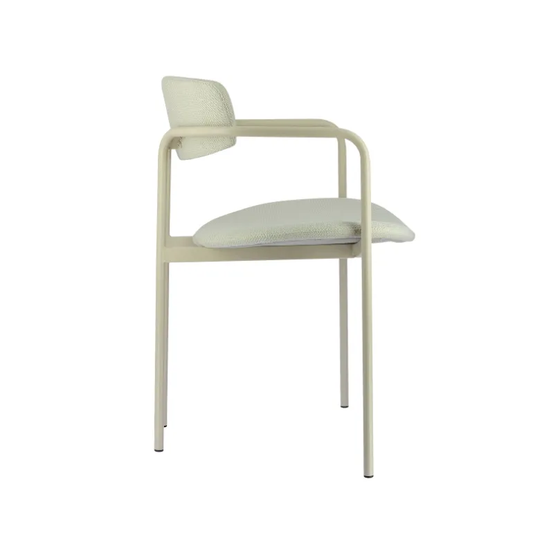 Mirror Chaise moderne en tissu avec accoudoirs et pieds en métal