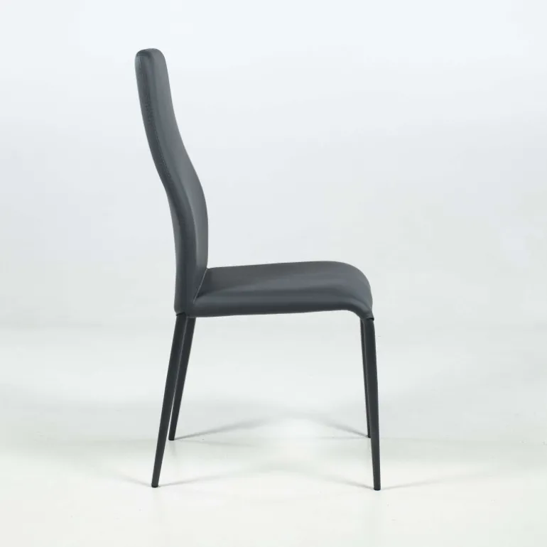 Mirta Chaise de salle à manger italienne en synthétique et métal