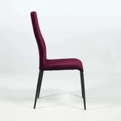 Mirta Chaise de séjour moderne en tissu et pieds en métal