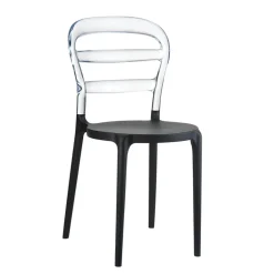 Miss Bibi Chaise moderne en polycarbonate transparent et polypropylène
