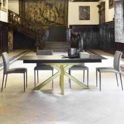 Moon Table design en Dekton avec pieds central