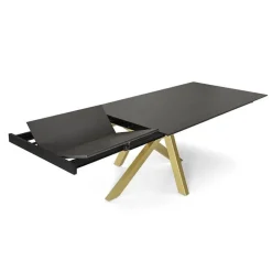 Moon Table design extensible en Dekton avec pied central