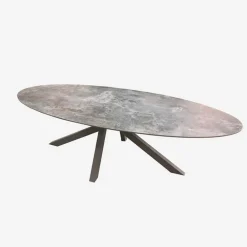 Moon Table design ovale en dekton pied central
